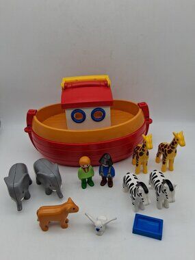 Playmobil 123 Take Along Noah's Ark Not Complete Giraffes Zebras Elephants